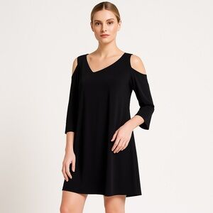 Sympli Cold-Shoulder Tunic Dress 00G Black( us size 2-4)